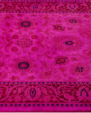 Contemporary Overdyed Wool Hand Knotted Pink Runner 2' 8" x 11' 3"
