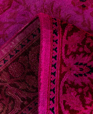 Contemporary Overdyed Wool Hand Knotted Pink Runner 2' 8" x 11' 3"