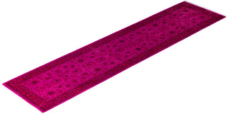 Contemporary Overdyed Wool Hand Knotted Pink Runner 2' 8" x 11' 3"