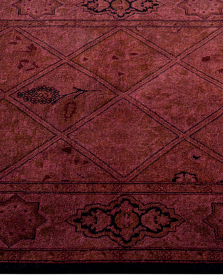 Overdyed Hand-Knotted Wool Modern-Contemporary Purple Area Rug 2' 8" x 4' 3"
