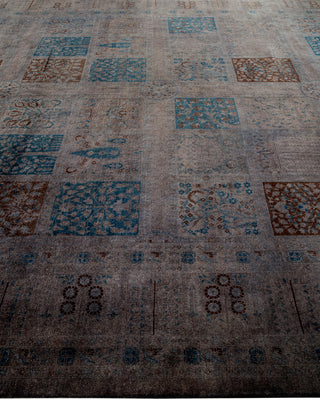 Contemporary Hand-Knotted Overdyed Gray Area Rug 10' 3" x 13' 10"
