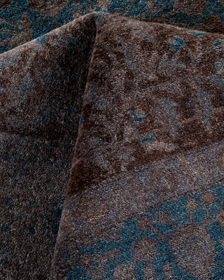 Contemporary Hand-Knotted Overdyed Gray Area Rug 10' 3" x 13' 10"