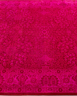 Overdyed One-of-a-Kind Wool Pink Area Rug 4' 9" x 10' 2"