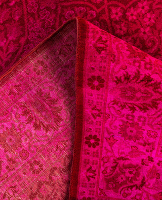 Overdyed One-of-a-Kind Wool Pink Area Rug 4' 9" x 10' 2"