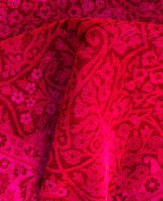 Overdyed One-of-a-Kind Wool Pink Area Rug 4' 9" x 10' 2"