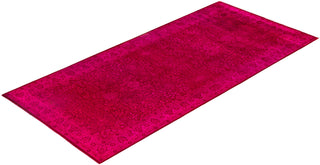 Overdyed One-of-a-Kind Wool Pink Area Rug 4' 9" x 10' 2"