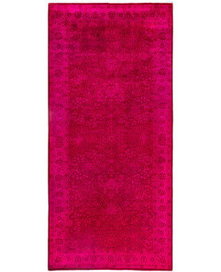 Overdyed One-of-a-Kind Wool Pink Area Rug 4' 9" x 10' 2"