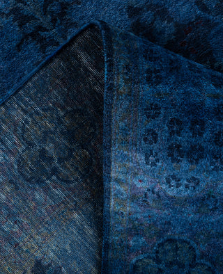 Overdyed One-of-a-Kind Wool Navy Area Rug 4' 3" x 6' 1"