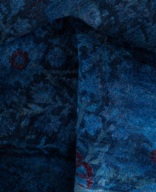 Overdyed One-of-a-Kind Wool Navy Area Rug 4' 3" x 6' 1"
