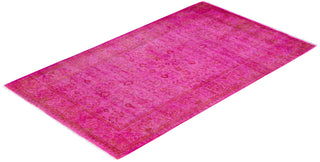 Overdyed One-of-a-Kind Wool Pink Area Rug 3' 1" x 5' 4"