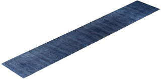 Overdyed One-of-a-Kind Wool Navy Runner 2' 7" x 15' 10"