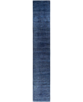 Overdyed One-of-a-Kind Wool Navy Runner 2' 7" x 15' 10"