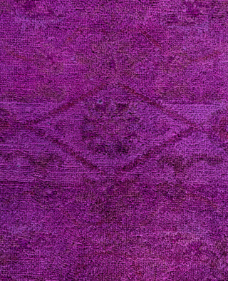 Contemporary Overdyed Wool Hand Knotted Purple Area Rug 4' 2" x 6' 0"