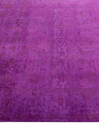 Contemporary Overdyed Wool Hand Knotted Purple Area Rug 4' 2" x 6' 0"