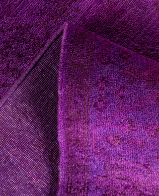 Contemporary Overdyed Wool Hand Knotted Purple Area Rug 4' 2" x 6' 0"