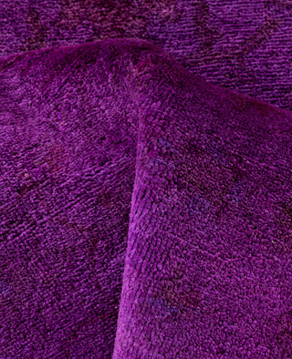 Contemporary Overdyed Wool Hand Knotted Purple Area Rug 4' 2" x 6' 0"