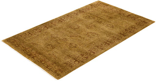 Overdyed Hand-Knotted Wool Modern-Contemporary Brown Area Rug 3' 1" x 5' 2"