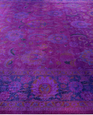 Overdyed One-of-a-Kind Wool Purple Area Rug 9' 2" x 12' 5"