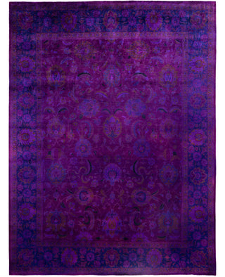 Overdyed One-of-a-Kind Wool Purple Area Rug 9' 2" x 12' 5"