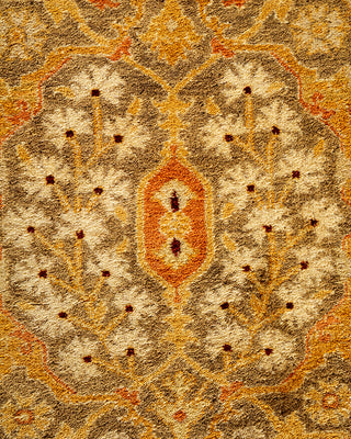 Traditional Hand-Knotted Green Runner 3' 1" x 22' 1"