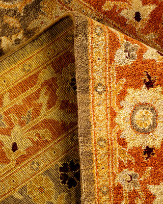 Traditional Hand-Knotted Green Runner 3' 1" x 22' 1"