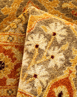 Traditional Hand-Knotted Green Runner 3' 1" x 22' 1"