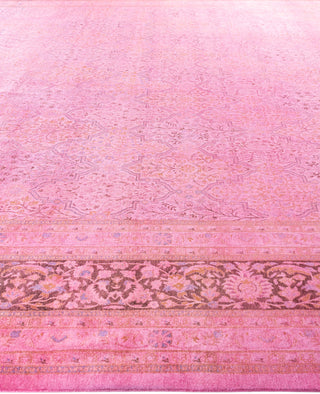 Overdyed One-of-a-Kind Wool Pink Square Area Rug 12' 4" x 12' 6"