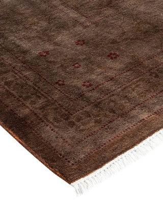 Contemporary Fine Vibrance Brown Wool Area Rug - 9' 1" x 12' 3"