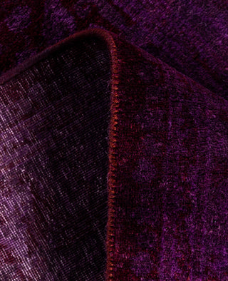 Contemporary Overdyed Wool Hand Knotted Purple Runner 2' 7" x 11' 4"