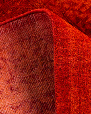 Overdyed Hand-Knotted Orange Runner 2' 7" x 7' 8"