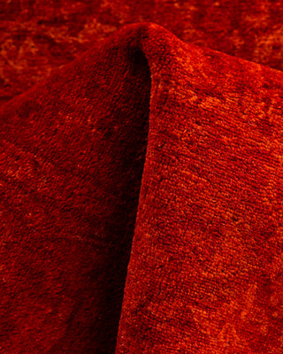 Overdyed Hand-Knotted Orange Runner 2' 7" x 7' 8"