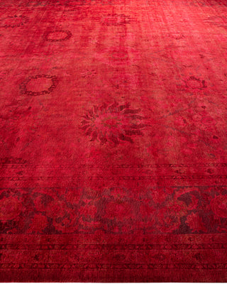 Overdyed Hand-Knotted Red Area Rug 12' 2" x 15' 9"