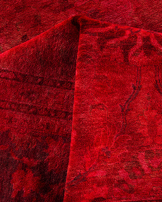 Overdyed Hand-Knotted Red Area Rug 12' 2" x 15' 9"