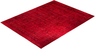 Overdyed Hand-Knotted Red Area Rug 12' 2" x 15' 9"