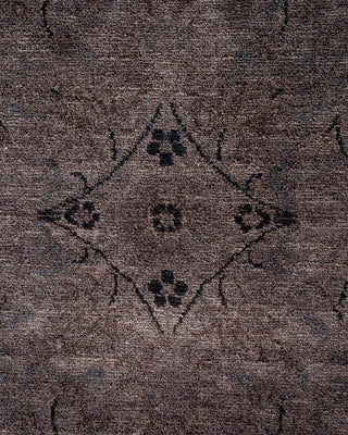 Modern Overdyed Hand Knotted Wool Gray Runner 2' 7" x 8' 2"