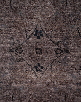 Contemporary Hand Knotted Overdyed Gray Runner 2' 7" x 8' 2"