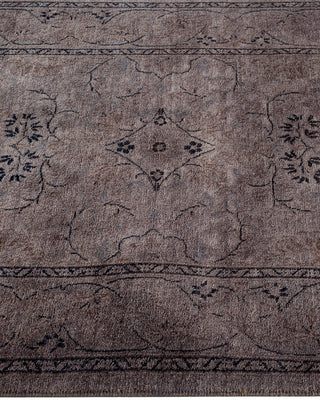Modern Overdyed Hand Knotted Wool Gray Runner 2' 7" x 8' 2"