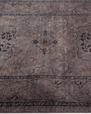 Contemporary Hand Knotted Overdyed Gray Runner 2' 7" x 8' 2"