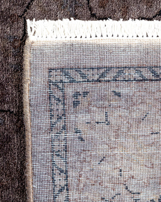Contemporary Hand Knotted Overdyed Gray Runner 2' 7" x 8' 2"