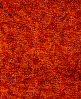 Contemporary Overdyed Wool Hand Knotted Orange Runner 2' 7" x 10' 0"