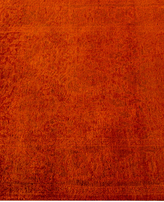 Contemporary Overdyed Wool Hand Knotted Orange Runner 2' 7" x 10' 0"
