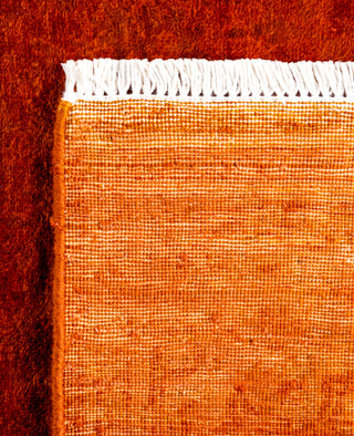 Contemporary Overdyed Wool Hand Knotted Orange Runner 2' 7" x 10' 0"