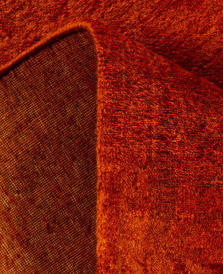 Contemporary Overdyed Wool Hand Knotted Orange Runner 2' 7" x 10' 0"
