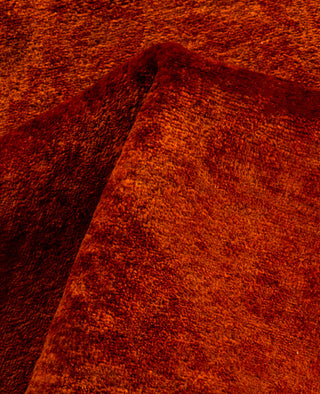 Contemporary Overdyed Wool Hand Knotted Orange Runner 2' 7" x 10' 0"
