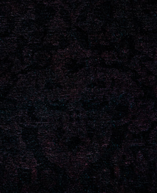 Contemporary Overdyed Wool Hand Knotted Black Runner 2' 7" x 7' 10"