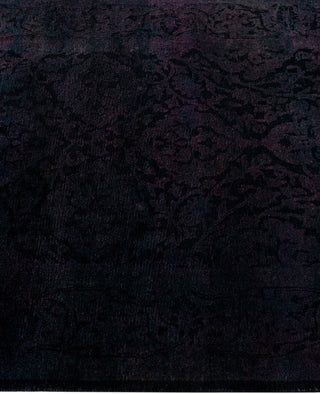 Contemporary Overdyed Wool Hand Knotted Black Runner 2' 7" x 7' 10"