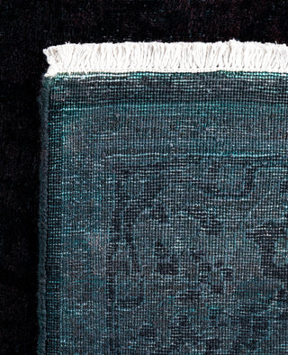 Contemporary Overdyed Wool Hand Knotted Black Runner 2' 7" x 7' 10"