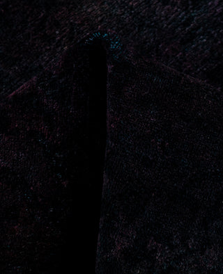 Contemporary Overdyed Wool Hand Knotted Black Runner 2' 7" x 7' 10"