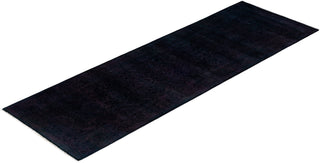 Contemporary Overdyed Wool Hand Knotted Black Runner 2' 7" x 7' 10"