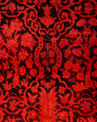 Contemporary Hand-Knotted Overdyed Orange Runner 2' 7" x 7' 8"